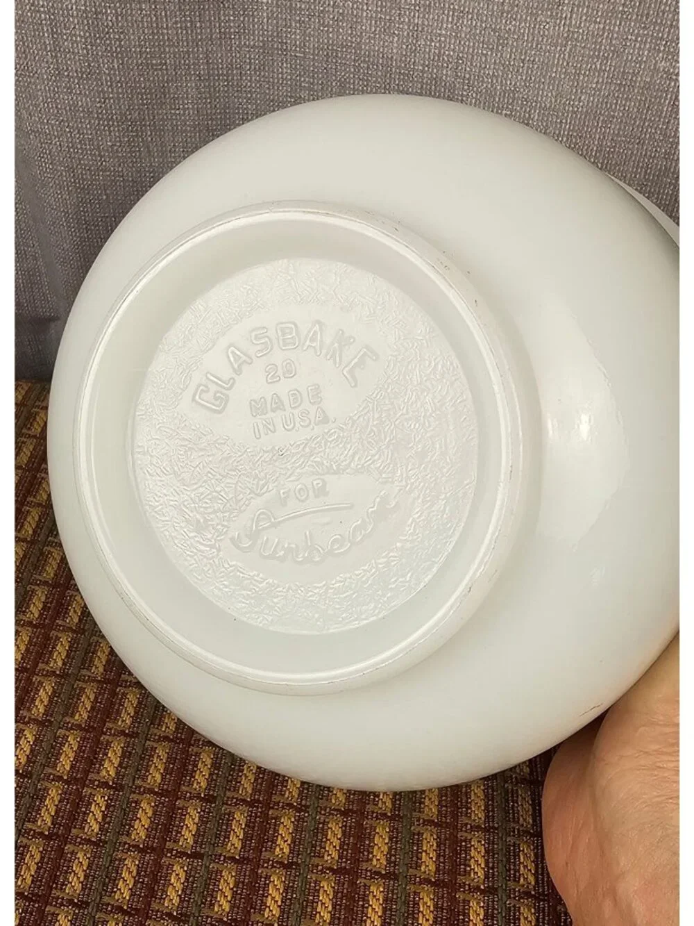 Glasbake 20 White Mixing Bowl For Sunbeam 7
